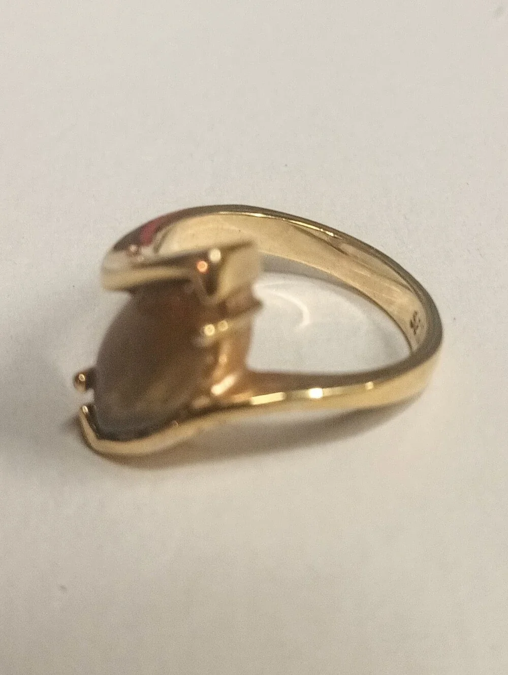 Vintage SETA 14K Gold Plated Tiger's Eye Cocktail Ring Size 9 Excellent